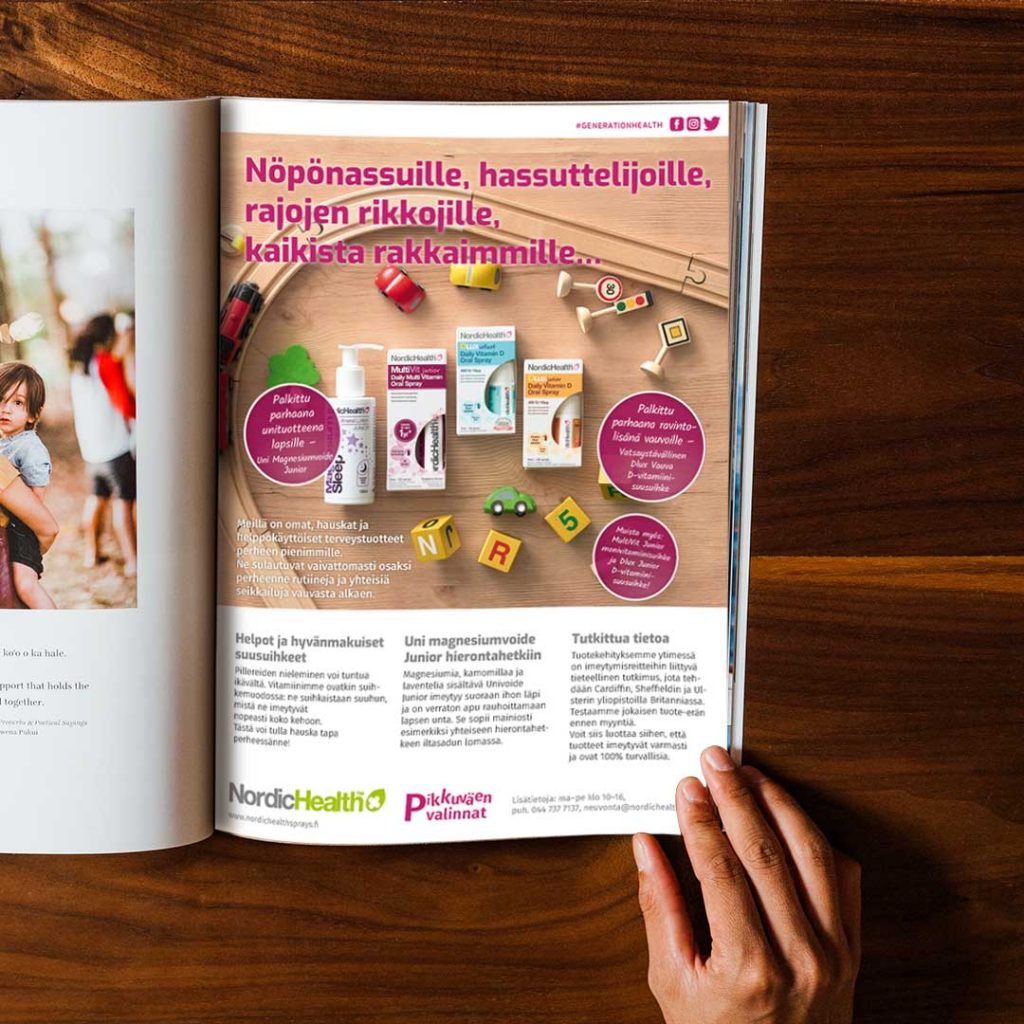 Nordic Health Spraysin lehtimainos