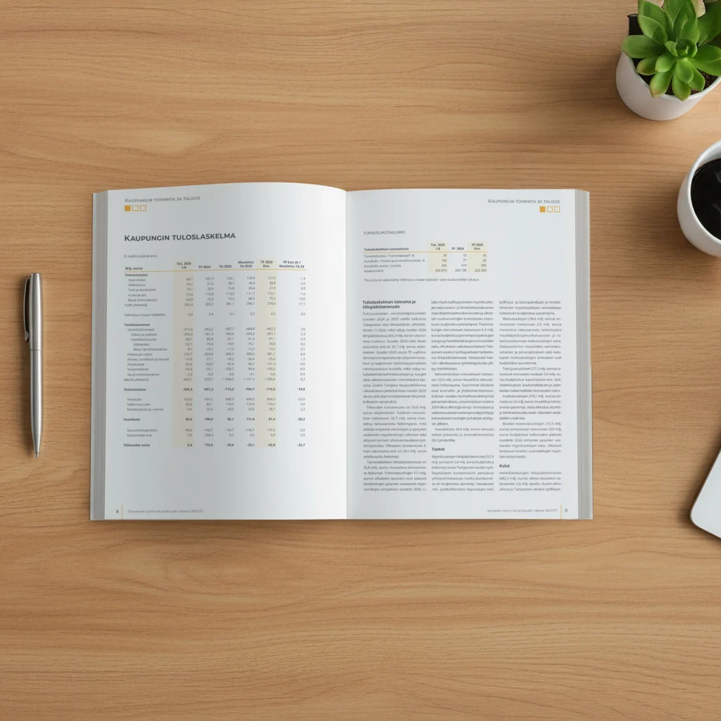 Esimerkki julkisyhteistön dokumentin taitosta.