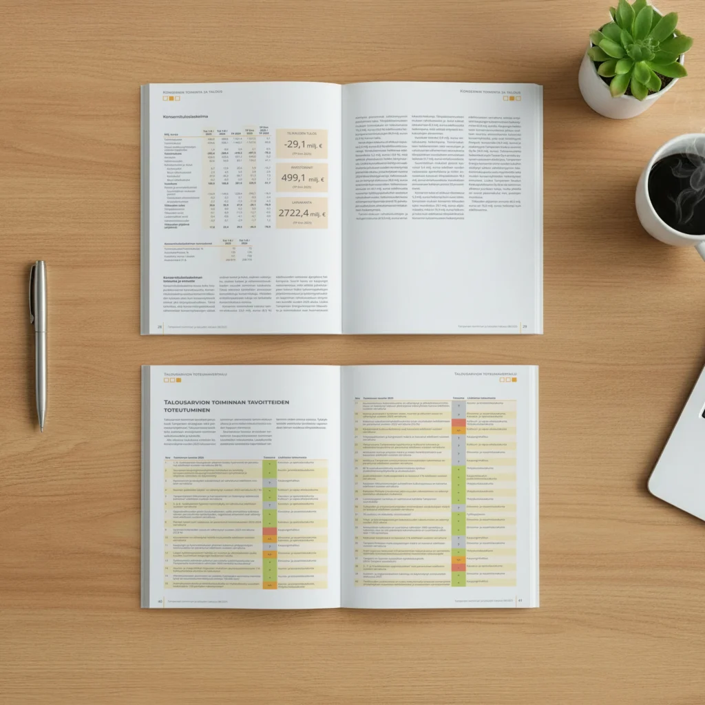 Esimerkki julkisyhteistön dokumentin taitosta.