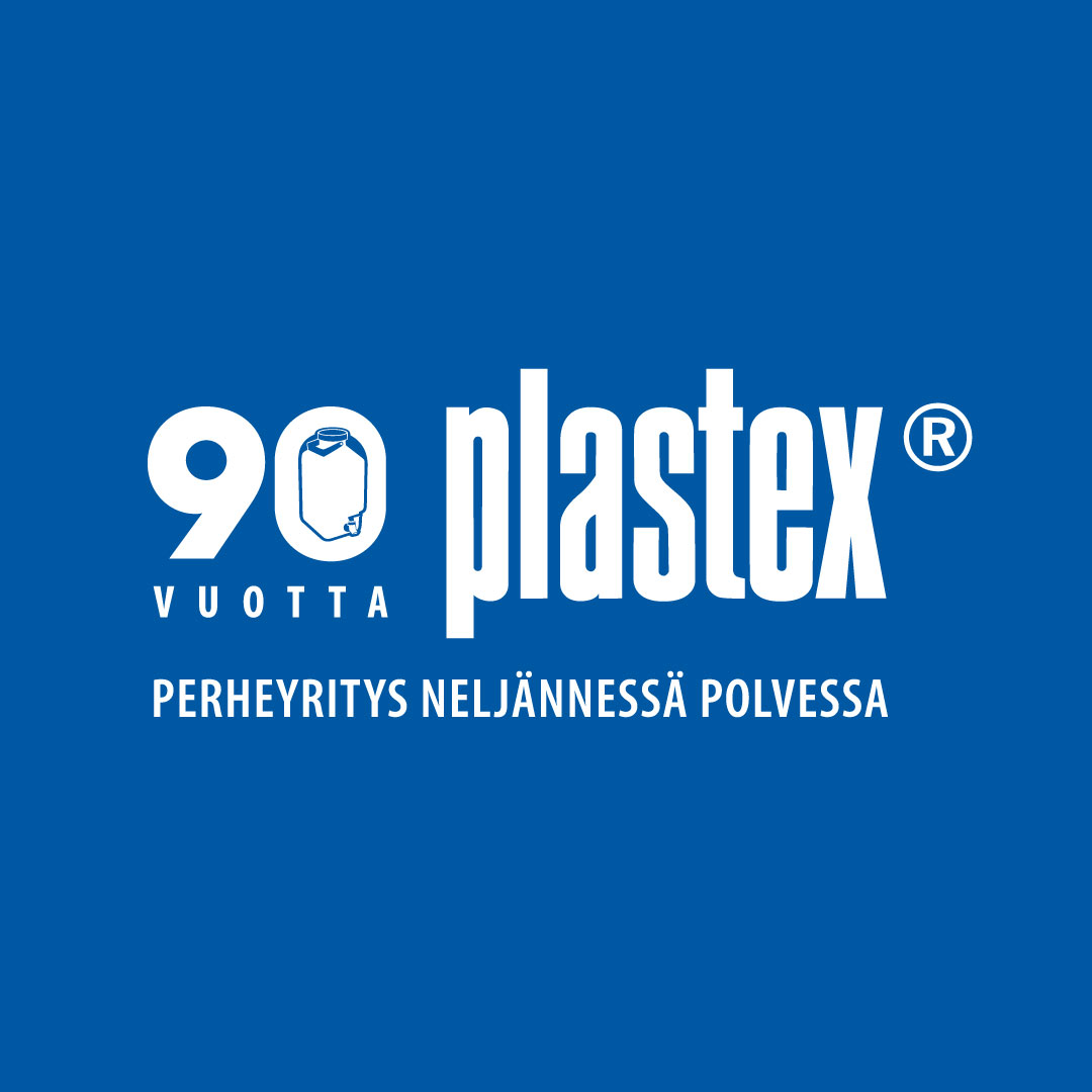 Plastex 90 vuotta juhlalogo